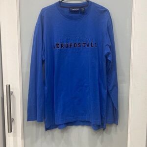 Aeropostale Men's Blue Long Sleeve Logo Casual T Shirt Sz L